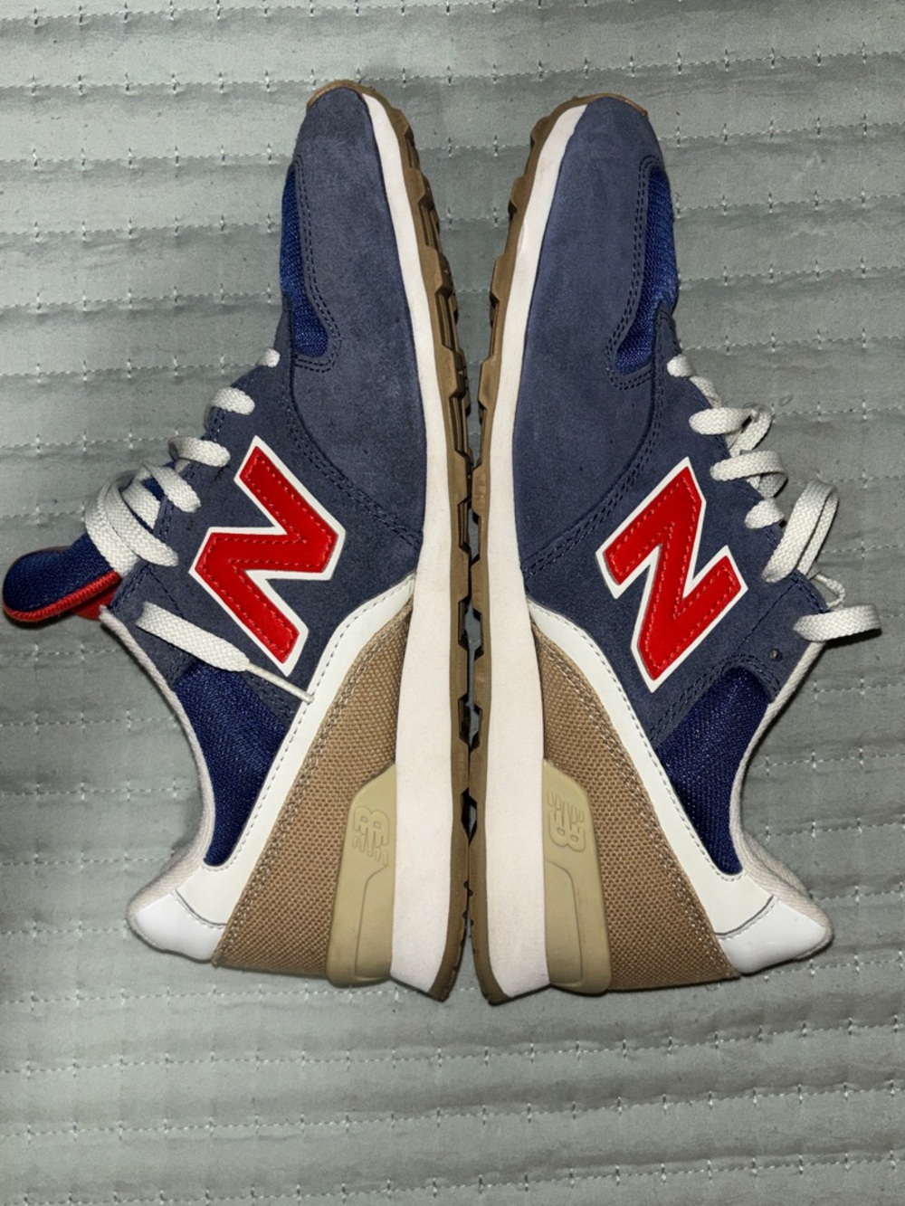 New Balance Women’s 696 Sneakers “Tomboy Pack” - Navy Blue & Red Suede - W9